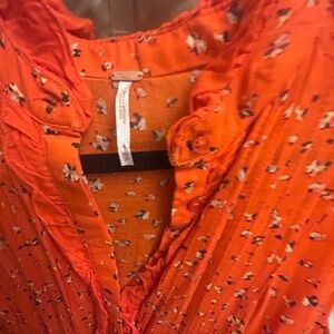 Free People Orange Floral Maxi Dress